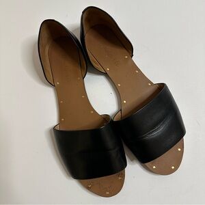 Madewell Thea sandal in black leather, 7.5